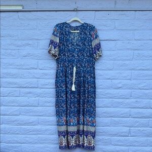 Bloomchic Boho Floral Blue Maxi Dress